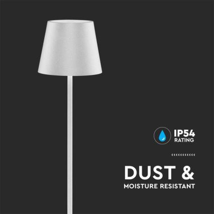 LED Hämardatav laetav põrandalamp 3-ühes LED/4W/5V 4400 mAh 3000K IP54 valge