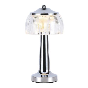 LED Hämardatav laetav puutetundlik laualamp LED/1W/5V 3000-6000K 1800 mAh läikiv kroom