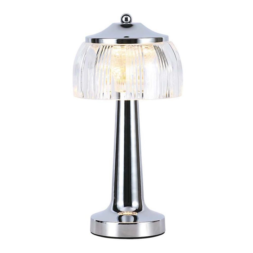 LED Hämardatav laetav puutetundlik laualamp LED/1W/5V 3000-6000K 1800 mAh läikiv kroom
