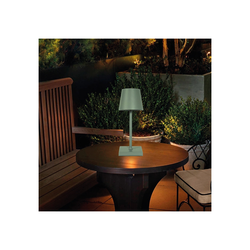 LED Hämardatav laetav puutetundlik laualamp LED/3,5W/5V 5200mAh roheline