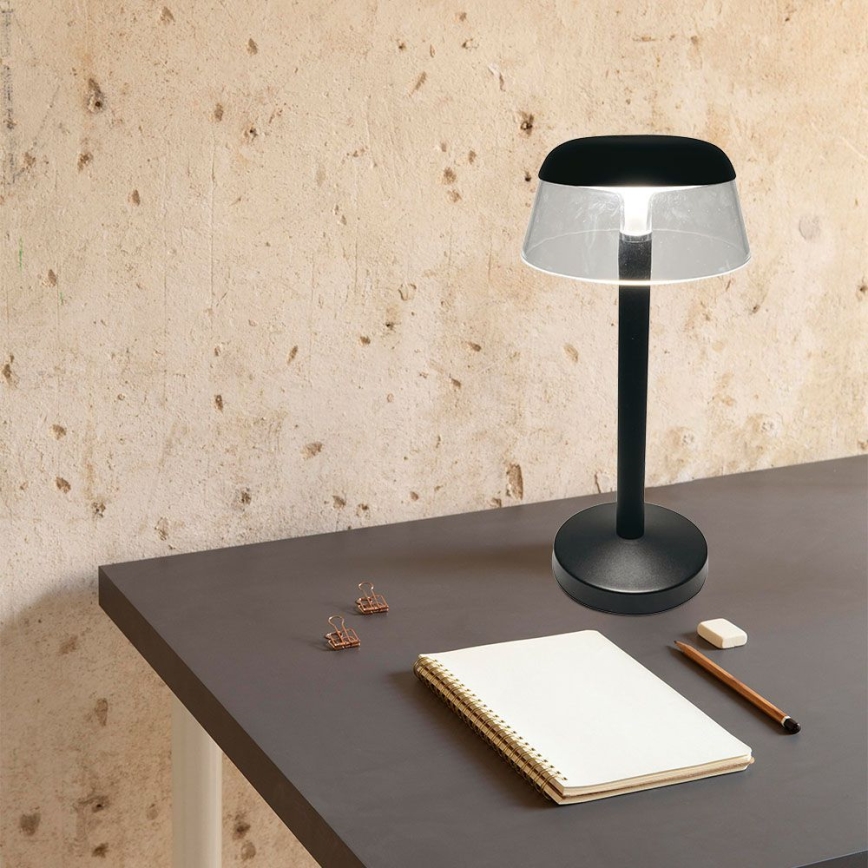 LED Hämardatav laetav puutetundlik laualamp LED/3W/5V 3000-6000K 1800 mAh must