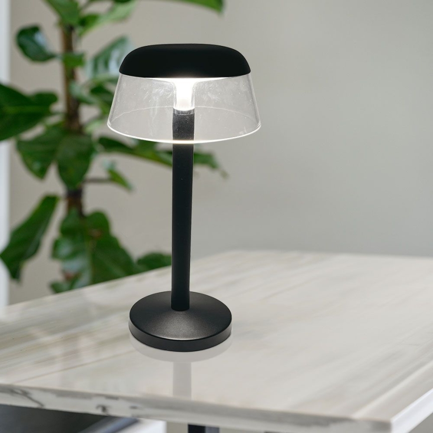 LED Hämardatav laetav puutetundlik laualamp LED/3W/5V 3000-6000K 1800 mAh must