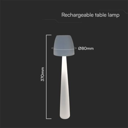 LED Hämardatav laetav puutetundlik laualamp LED/3W/5V 3000-6000K 1800 mAh valge