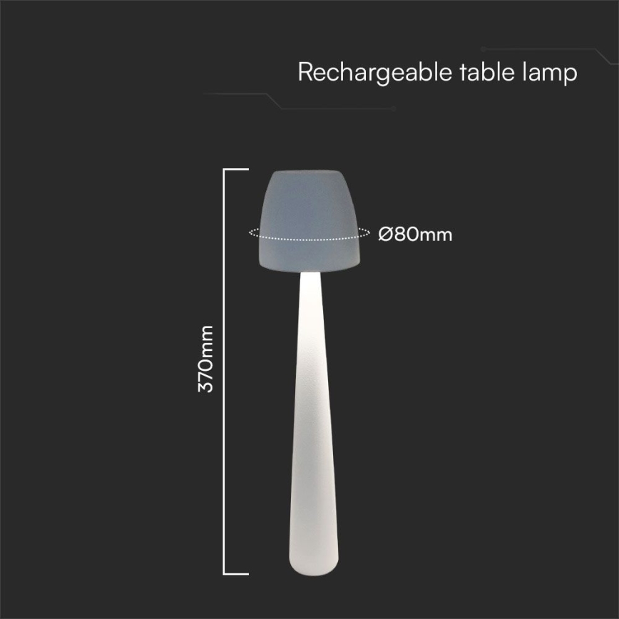 LED Hämardatav laetav puutetundlik laualamp LED/3W/5V 3000-6000K 1800 mAh valge