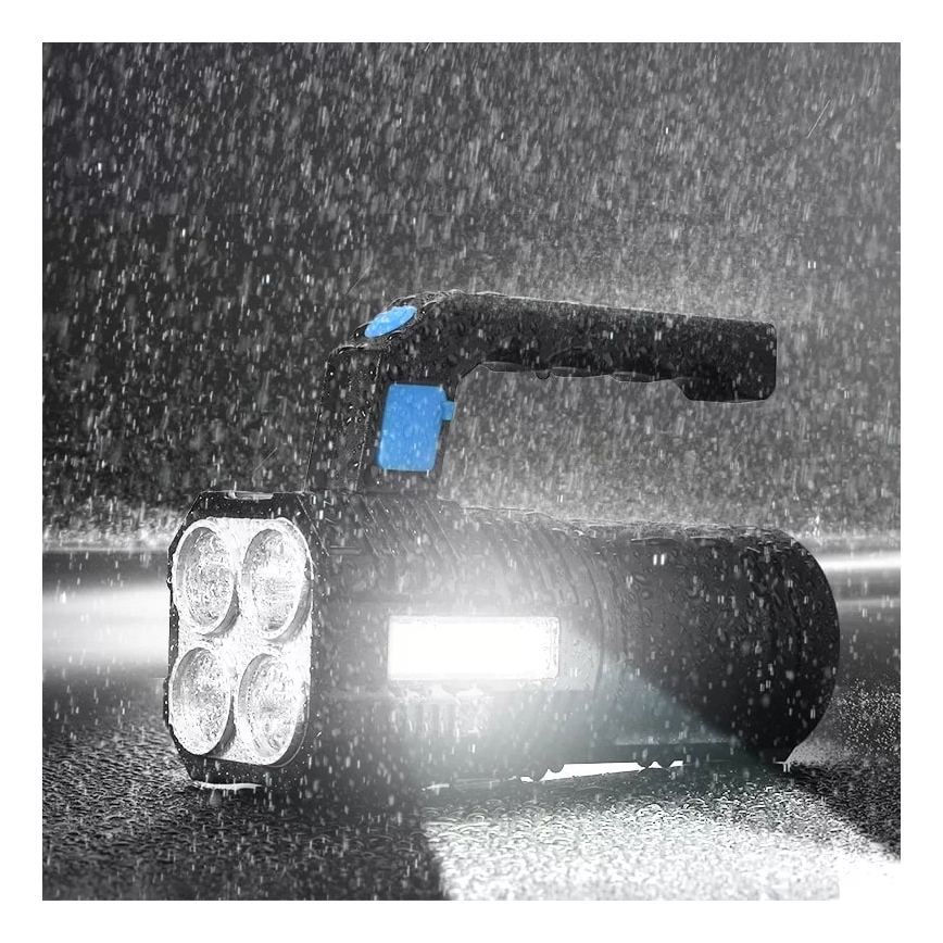 LED Hämardatav laetav taskulamp LED/5V IPX4 250 läikiv 1200 mAh
