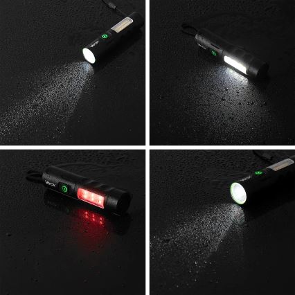 LED Hämardatav laetav taskulamp koos punase tulega LED/5W/5V IPX4 250 läikiv 2000 mAh