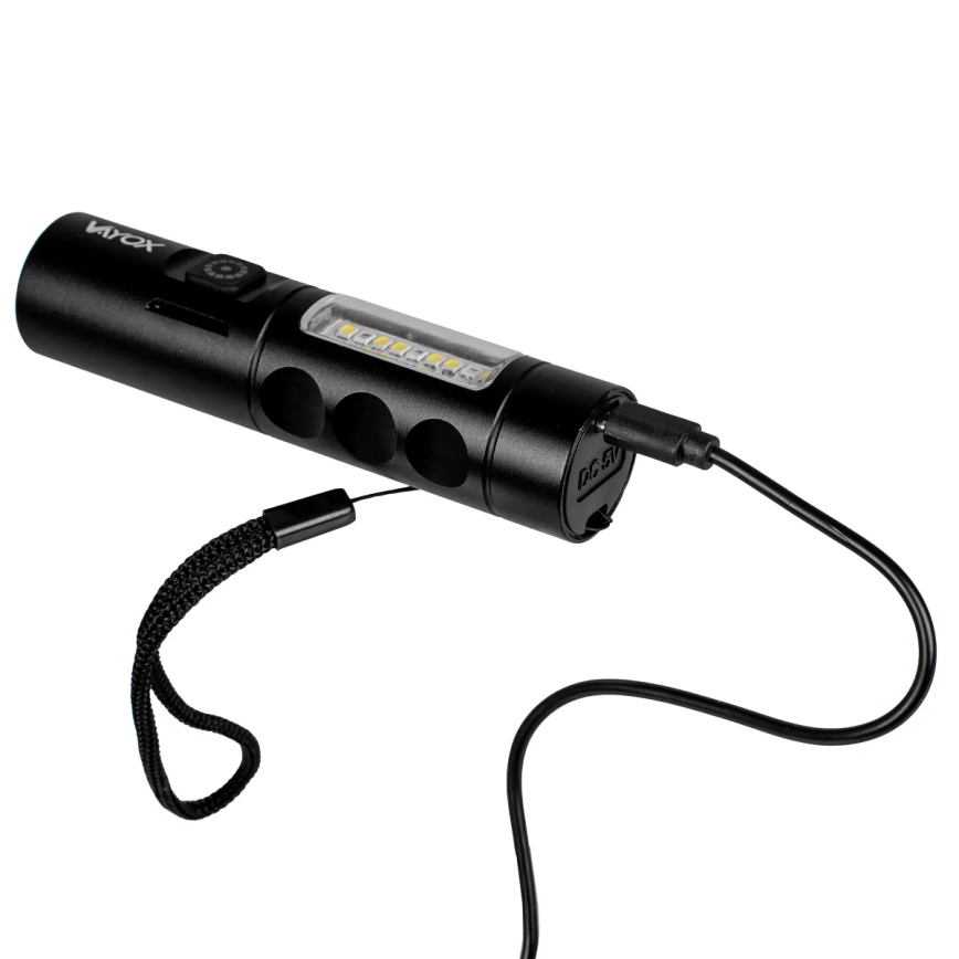 LED Hämardatav laetav taskulamp koos punase tulega LED/5W/5V IPX4 250 läikiv 2000 mAh