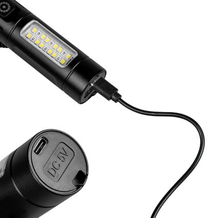 LED Hämardatav laetav taskulamp koos punase tulega LED/5W/5V IPX4 260 läikiv 2000 mAh