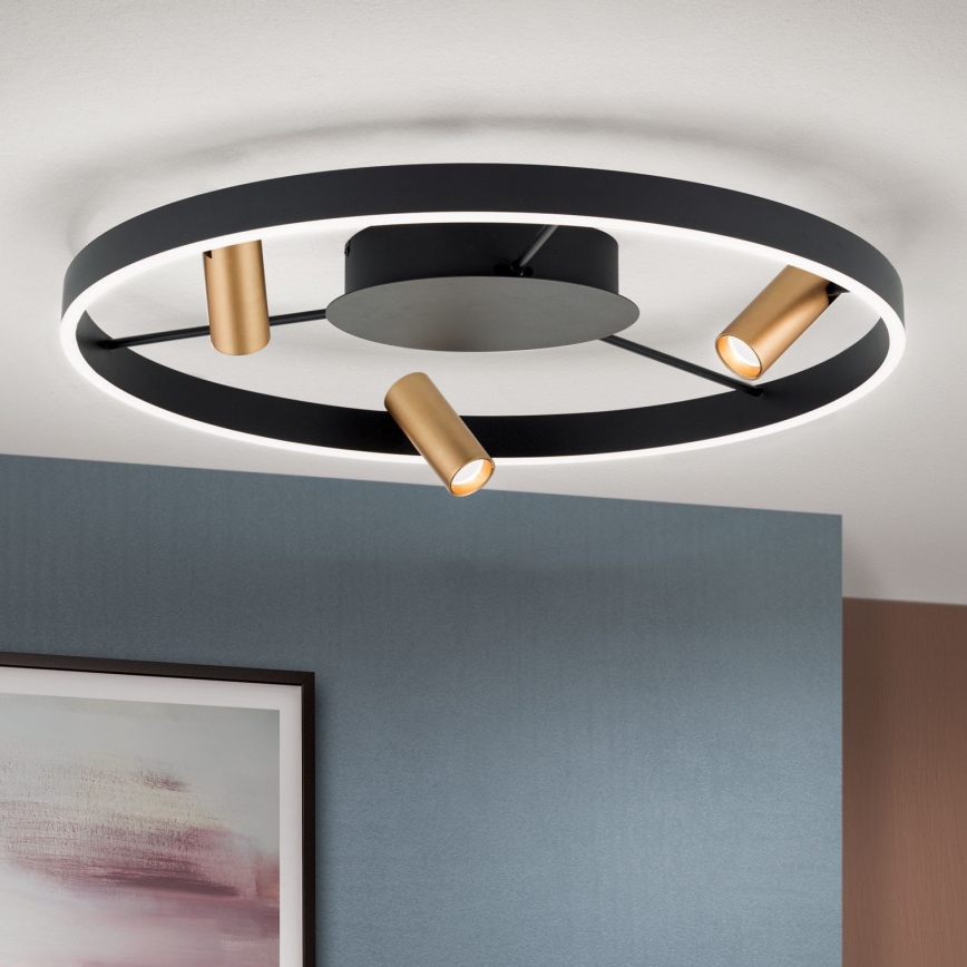 LED Hämardatav laevalgusti BERLIN LED/50W/230V must/kuldne