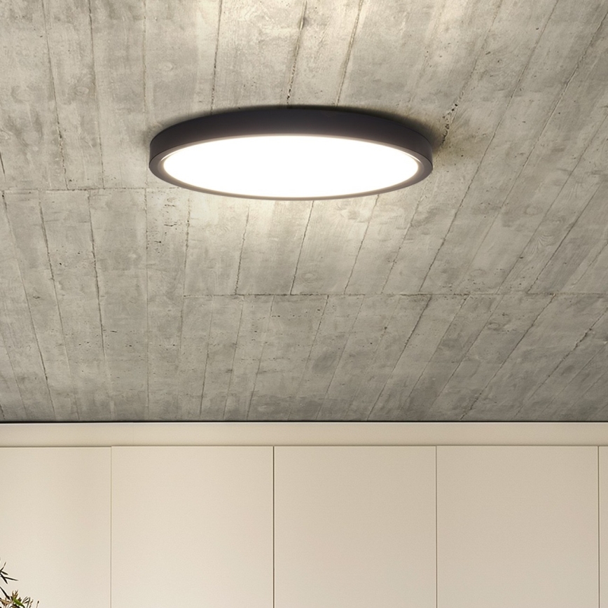 LED Hämardatav laevalgusti ESTELA LED/36W/230V d. 30 cm must + kaugjuhtimispult