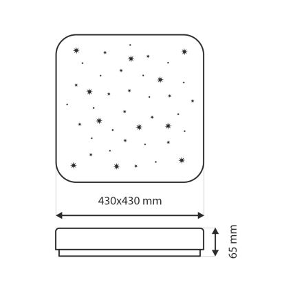 LED Hämardatav laevalgusti FLORA LED/36W/230V 2700-6500K 43x43 cm + kaugjuhtimispult