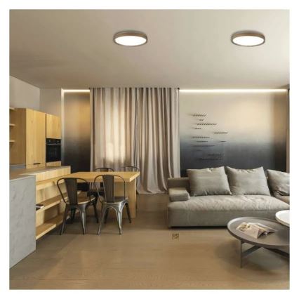 Hämardatav LED-laevalgusti ILVI LED/30W/230V 2700-6500K, läbimõõt 40 cm, beež + kaugjuhtimispult
