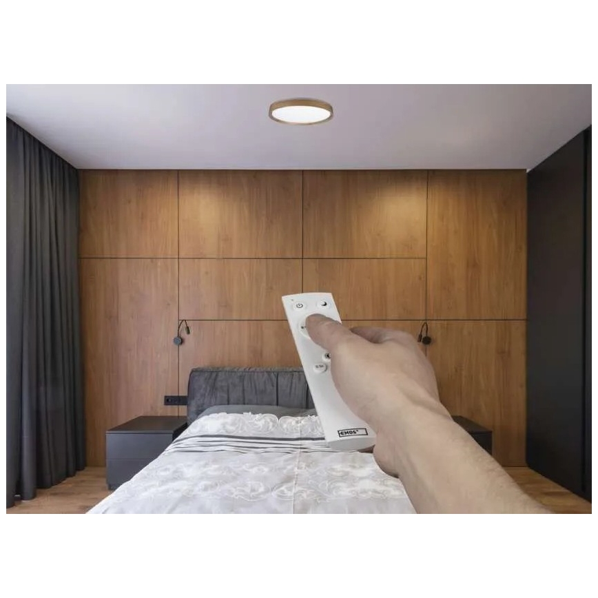 Hämardatav LED-laevalgusti ILVI LED/30W/230V 2700-6500K, läbimõõt 40 cm, beež + kaugjuhtimispult