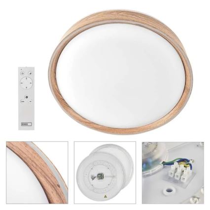 Hämardatav LED-laevalgusti ILVI LED/30W/230V 2700-6500K, läbimõõt 40 cm, beež + kaugjuhtimispult