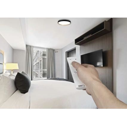 Hämardatav LED-laelamp ILVI LED/30W/230V 2700-6500K Ø 40 cm must/beež + kaugjuhtimispult
