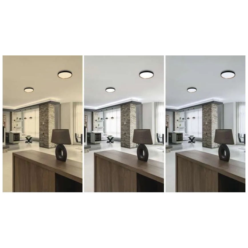 Hämardatav LED-laelamp ILVI LED/30W/230V 2700-6500K Ø 40 cm must/beež + kaugjuhtimispult