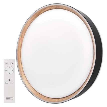 Hämardatav LED-laelamp ILVI LED/30W/230V 2700-6500K Ø 40 cm must/beež + kaugjuhtimispult