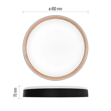 Hämardatav LED-laelamp ILVI LED/30W/230V 2700-6500K Ø 40 cm must/beež + kaugjuhtimispult