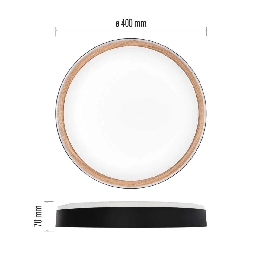 Hämardatav LED-laelamp ILVI LED/30W/230V 2700-6500K Ø 40 cm must/beež + kaugjuhtimispult