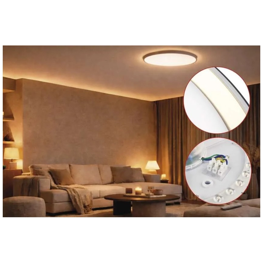 LED-hämardatav laelamp ILVI LED/45W/230V 2700–6500K läbimõõt 50 cm must/messing + kaugjuhtimispult