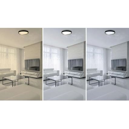 LED-hämardatav laelamp ILVI LED/45W/230V 2700–6500K läbimõõt 50 cm must/messing + kaugjuhtimispult
