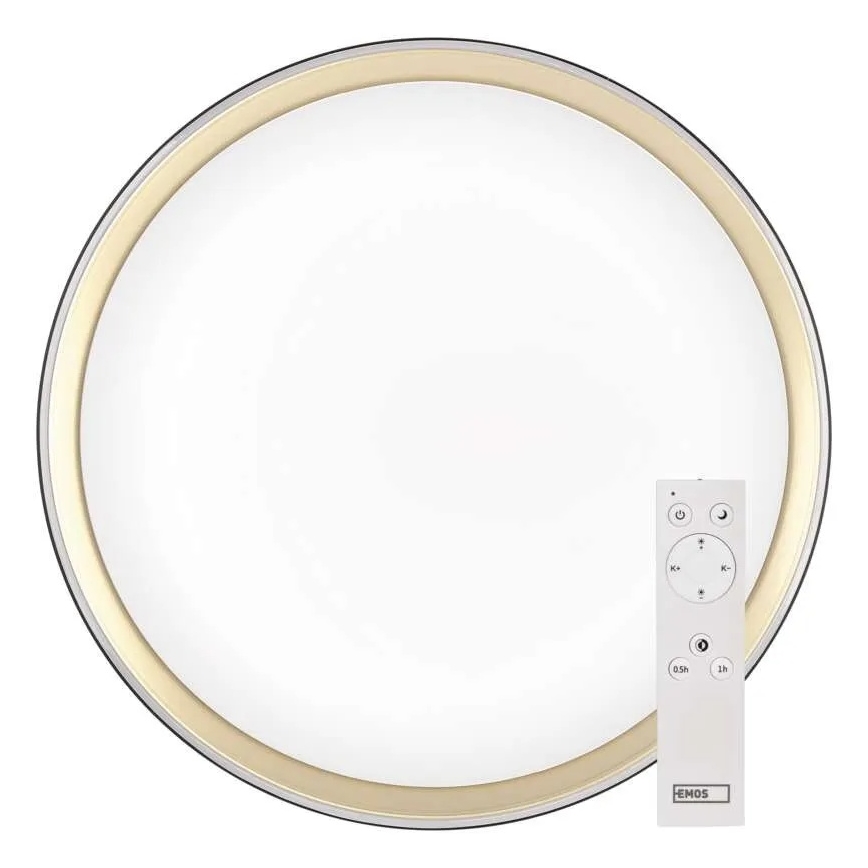 LED-hämardatav laelamp ILVI LED/45W/230V 2700–6500K läbimõõt 50 cm must/messing + kaugjuhtimispult