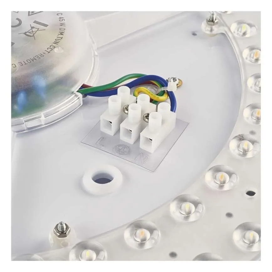 LED-hämardatav laelamp ILVI LED/45W/230V 2700–6500K läbimõõt 50 cm must/messing + kaugjuhtimispult