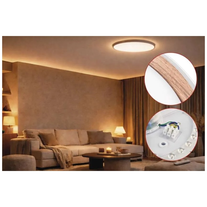 Hämardatav LED-laelamp ILVI LED/45W/230V 2700-6500K läbimõõt 50 cm valge/beež + kaugjuhtimispult
