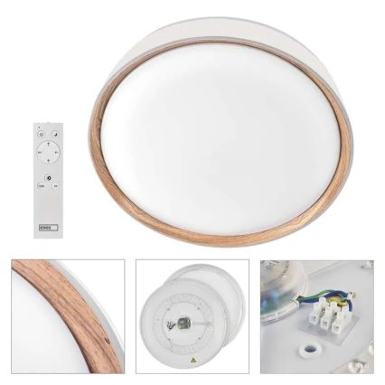 Hämardatav LED-laelamp ILVI LED/45W/230V 2700-6500K läbimõõt 50 cm valge/beež + kaugjuhtimispult