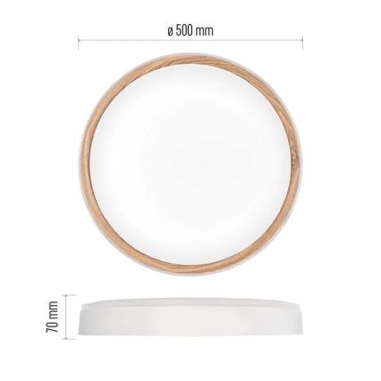 Hämardatav LED-laelamp ILVI LED/45W/230V 2700-6500K läbimõõt 50 cm valge/beež + kaugjuhtimispult
