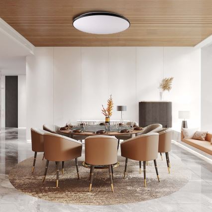 LED Hämardatav laevalgusti KERN LED/80W/230V 3000-6000K d. 80 cm must + kaugjuhtimispult