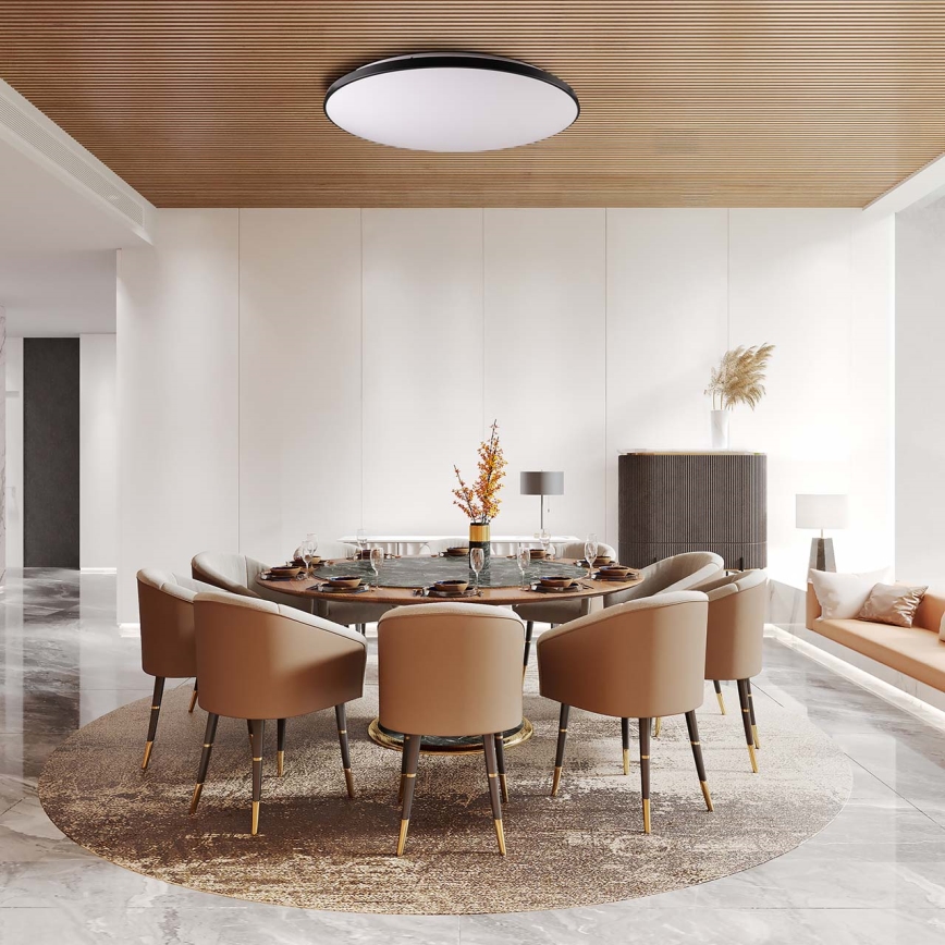 LED Hämardatav laevalgusti KERN LED/80W/230V 3000-6000K d. 80 cm must + kaugjuhtimispult
