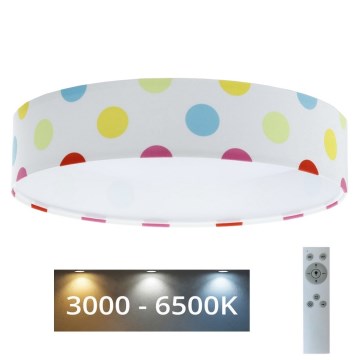 LED Hämardatav laevalgusti lastetuppa SMART GALAXY KIDS LED/24W/230V 3000-6500K täpid värviline + kaugjuhtimispult