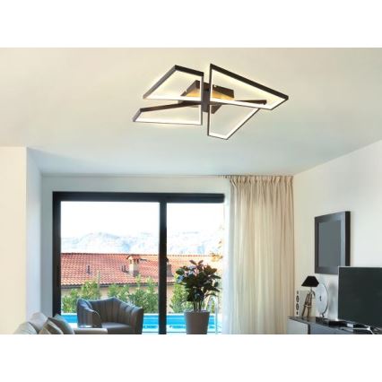 LED Hämardatav laevalgusti LED/115W/230V 3000-6500K must + kaugjuhtimispult