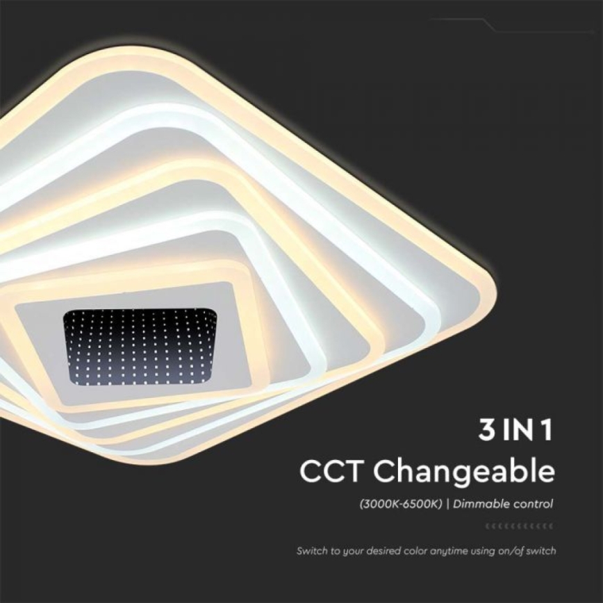 LED Hämardatav laevalgusti LED/150W/230V 3000-6500K 51x51 cm + kaugjuhtimispult