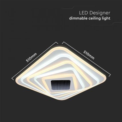 LED Hämardatav laevalgusti LED/150W/230V 3000-6500K 51x51 cm + kaugjuhtimispult