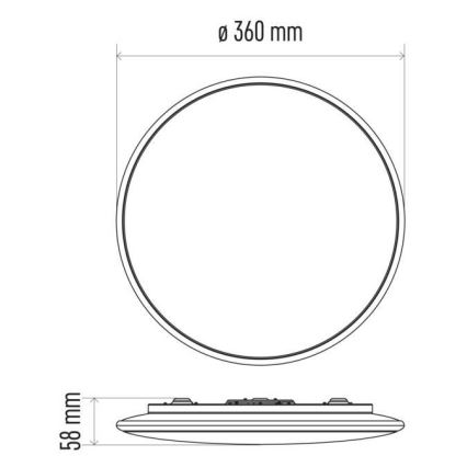 LED Hämardatav laevalgusti LED/24W/230V ümmargune + pult 2700-6500K