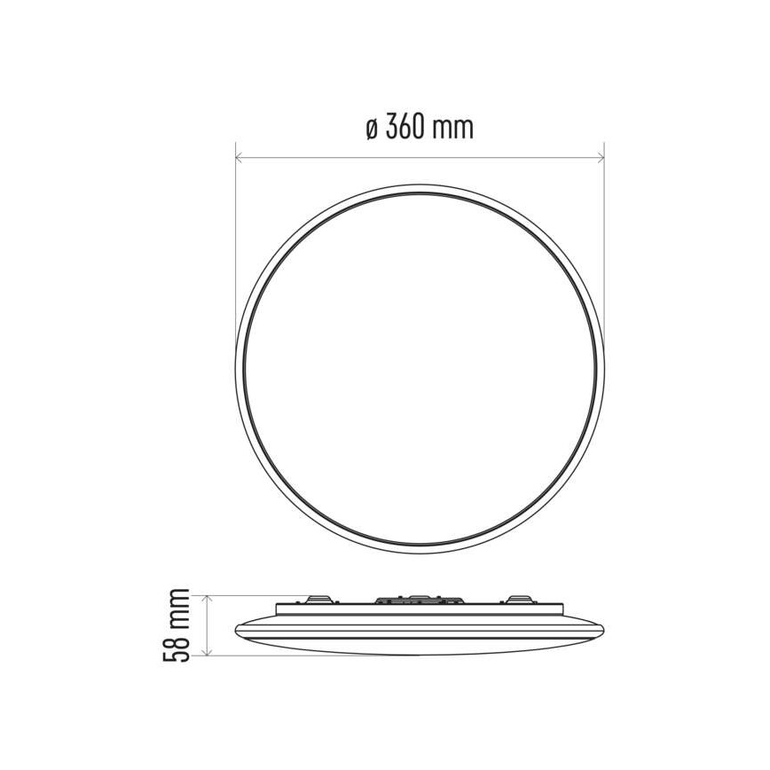 LED Hämardatav laevalgusti LED/24W/230V ümmargune + pult 2700-6500K