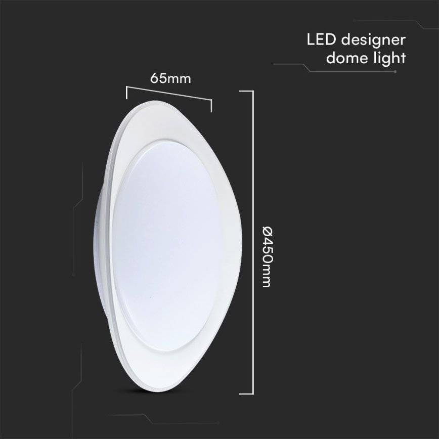 LED Hämardatav laevalgusti LED/40W/230V 3000-6500K 45 cm valge + kaugjuhtimispult
