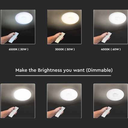 LED Hämardatav laevalgusti LED/40W/230V 3000K/4000K/6500K d. 49 cm + kaugjuhtimispult
