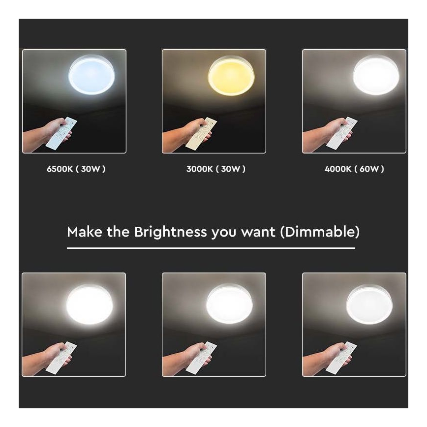 LED Hämardatav laevalgusti LED/40W/230V 3000K/4000K/6500K d. 51 cm + kaugjuhtimispult