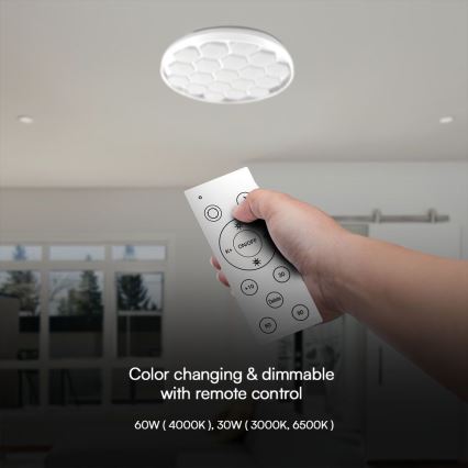 LED Hämardatav laevalgusti LED/60W/230V 3000/4000/6500K d. 49 cm + kaugjuhtimispult