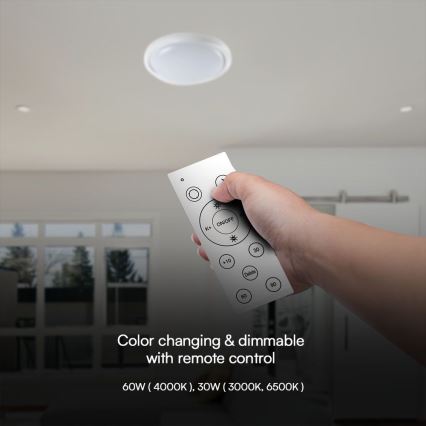 LED Hämardatav laevalgusti LED/60W/230V 3000-6500K 49,2 cm valge + kaugjuhtimispult