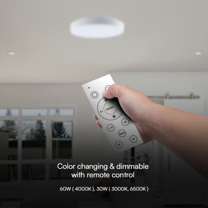 LED Hämardatav laevalgusti LED/60W/230V 3000-6500K 49,5 cm valge + kaugjuhtimispult