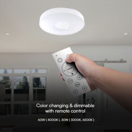 LED Hämardatav laevalgusti LED/60W/230V 3000-6500K 49,5 cm valge + kaugjuhtimispult