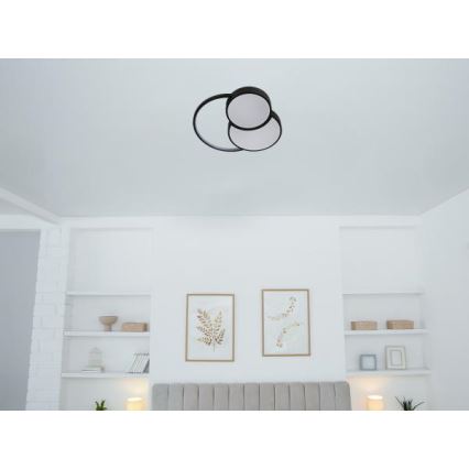 LED Hämardatav laevalgusti LED/60W/230V 3000-6500K must + kaugjuhtimispult