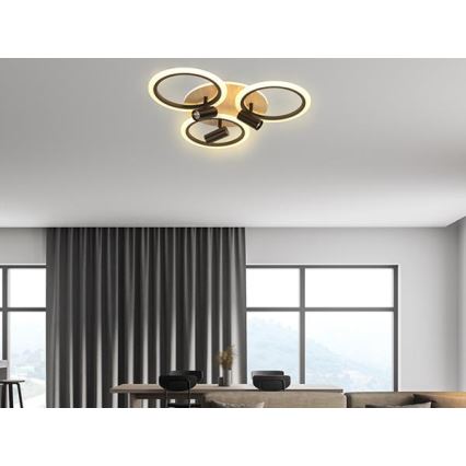 LED Hämardatav laevalgusti LED/70W/230V 3000-6500K must/pruun + kaugjuhtimispult
