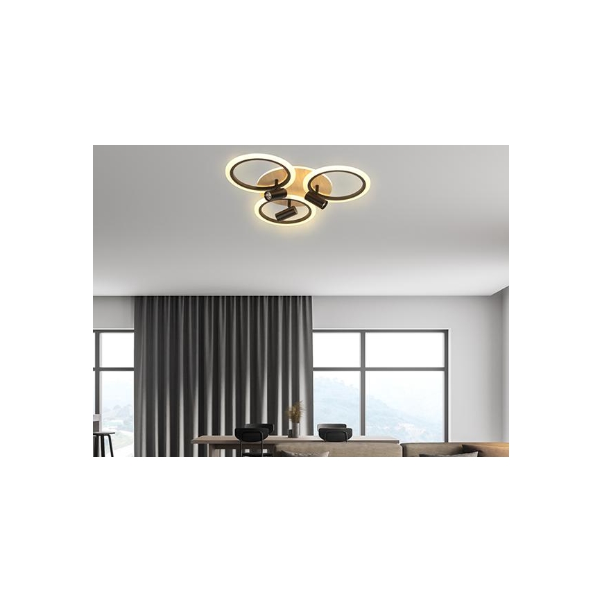 LED Hämardatav laevalgusti LED/70W/230V 3000-6500K must/pruun + kaugjuhtimispult