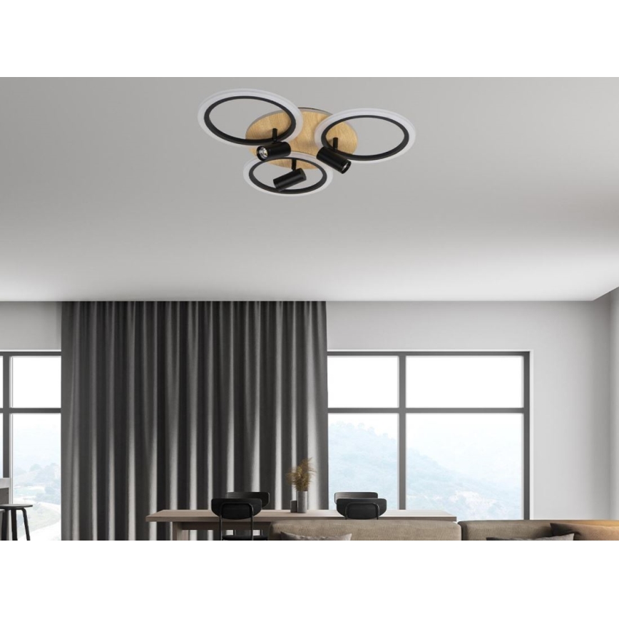 LED Hämardatav laevalgusti LED/70W/230V 3000-6500K must/pruun + kaugjuhtimispult