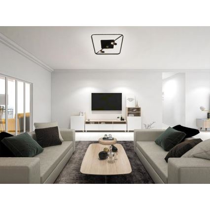 LED Hämardatav laevalgusti LED/70W/230V 3000-6500K must + kaugjuhtimispult